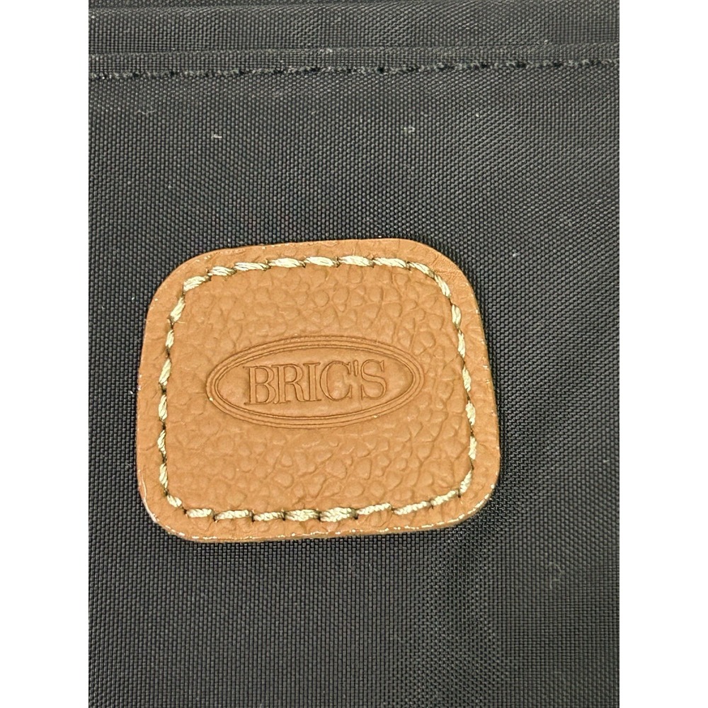 black nylon BRIC'S Milano Briefcase Leather Logo Front Pocket - Picture 4 of 8